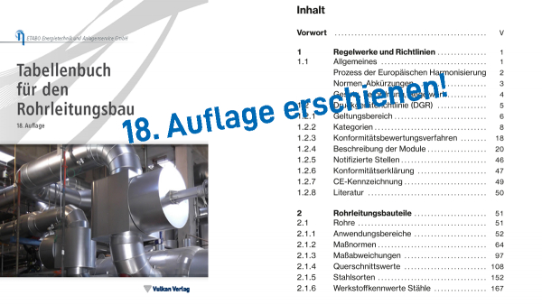 18th edition of our "Table book for pipeline construction" published!